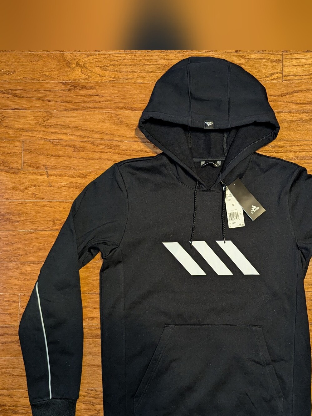 Adidas Basketball Club hoodie - black & white - medium - NEW - drifit material